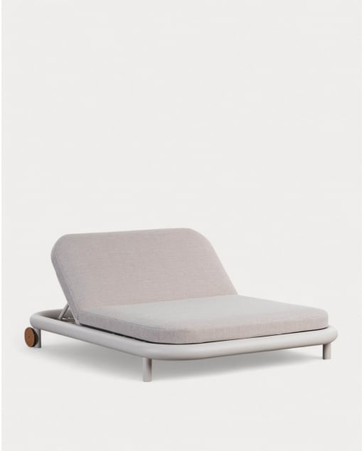 Tumbona Doble Reclinable de Aluminio con Cojín de Tela Cheryl