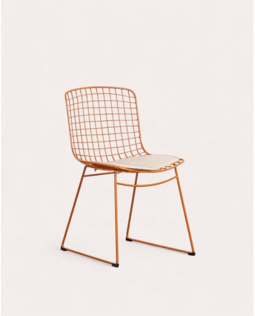 Silla de Comedor con Respaldo Alto de Metal Aras Fresh - Naranja Terra