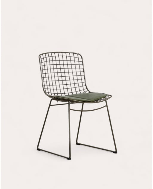 Silla de Comedor con Respaldo Alto de Metal Aras Fresh - Verde Nori