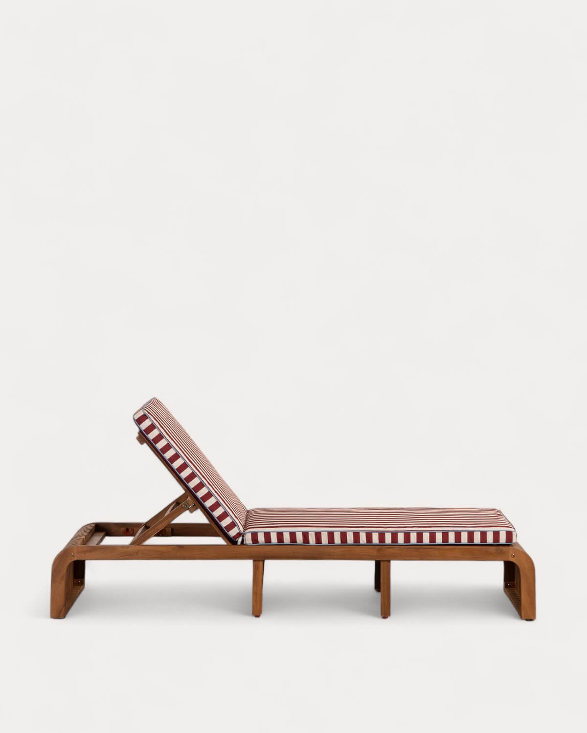 Tumbona Reclinable de Madera de Acacia con Cojín de Tela Hazan, imagen de galer&iacute;a 4