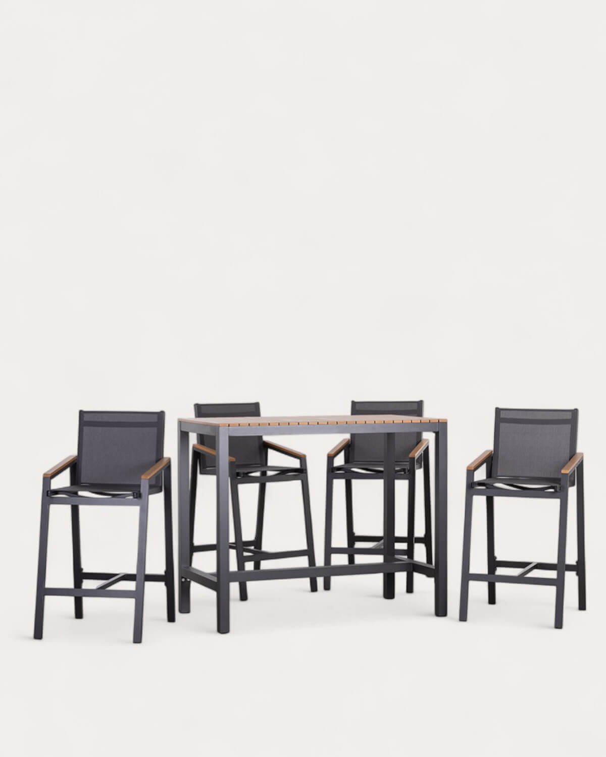 Set de Mesa Alta (130x70 cm) y 4 Taburetes Altos de Aluminio de Exterior Korce, imagen de galería 1