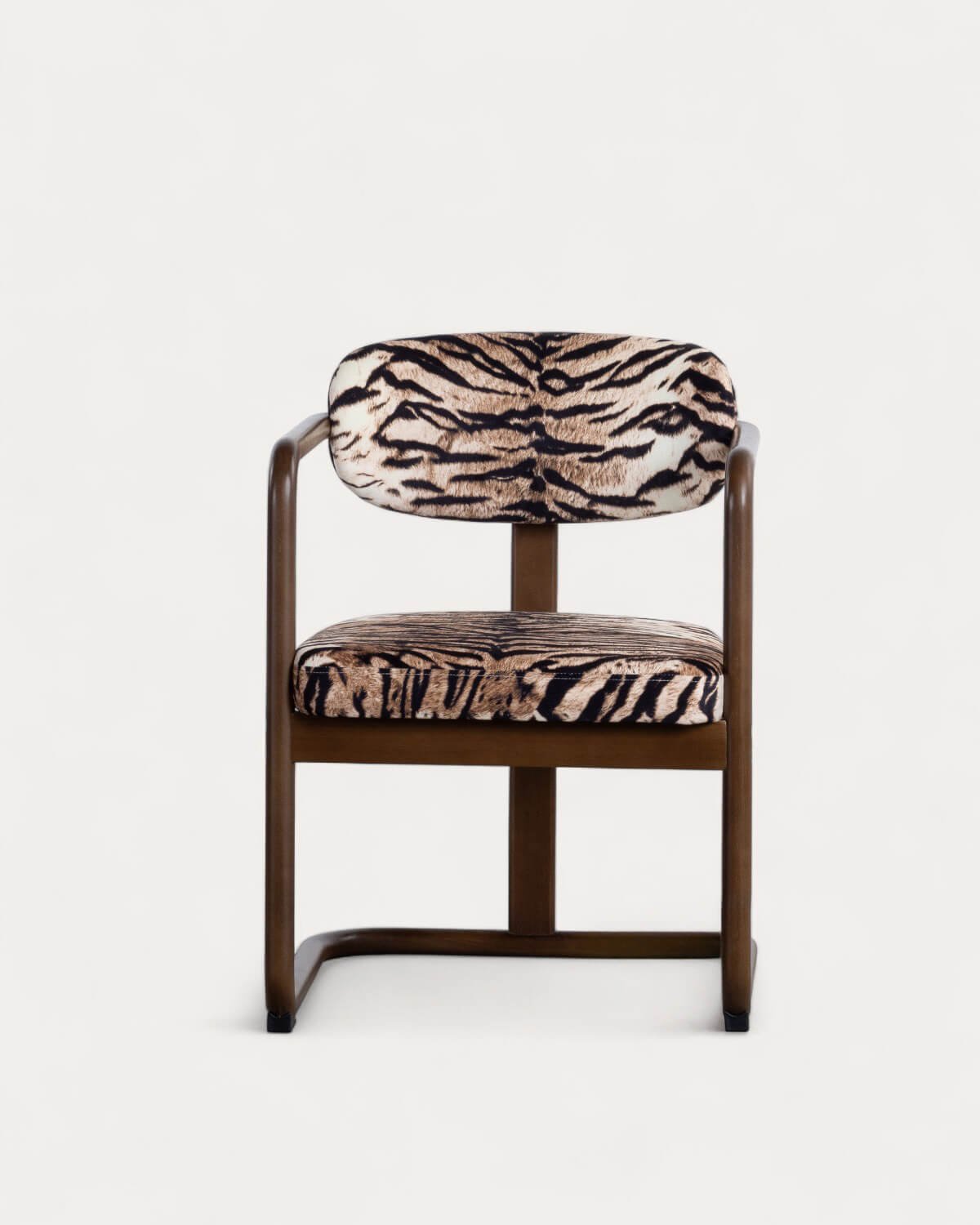 Silla de Comedor de Madera de Caucho y Tela Victor, imagen de galería 1