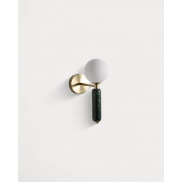 Aplique de Pared de Metal con Mármol Valenes Mármol Verde Grove - The Masie