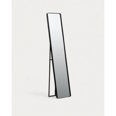 Espejo de Pie Rectangular en Metal (170x36 cm) Jumna Negro Obsidian - The Masie