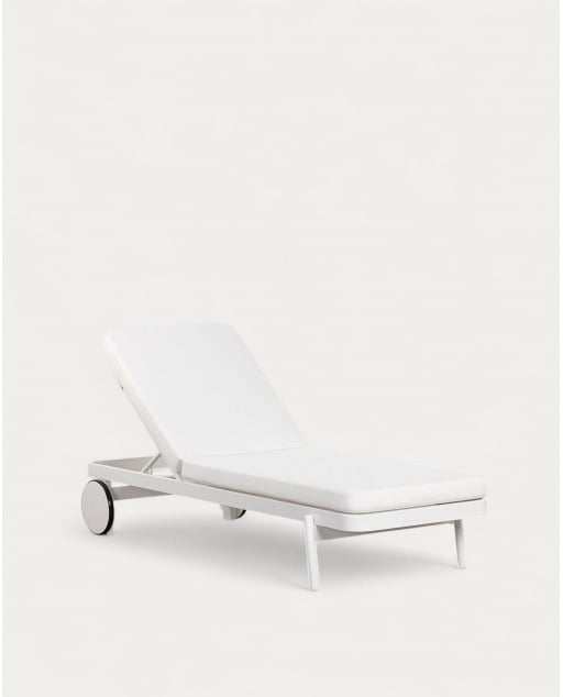 Cojín de 200X65 cm tela para tumbona de exterior Celina - Blanco Polar