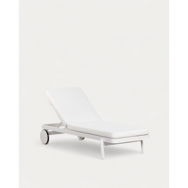 Cojín de Tela para Tumbona de Exterior (200X65 cm) Celina Blanco Polar - The Masie