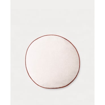 Cojín Redondo de Tela (Ø 43 cm) Ilham Beige Seashell - The Masie