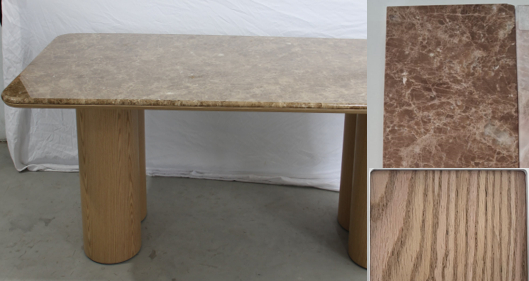 Mesa de Comedor de Mármol y Madera (240x110 cm) Aegir, imagen de galería 1
