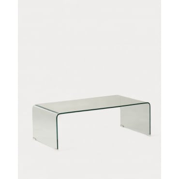 Mesa de Centro Rectangular de Cristal Templado (120x60 cm) Curve Cristal transparente - The Masie