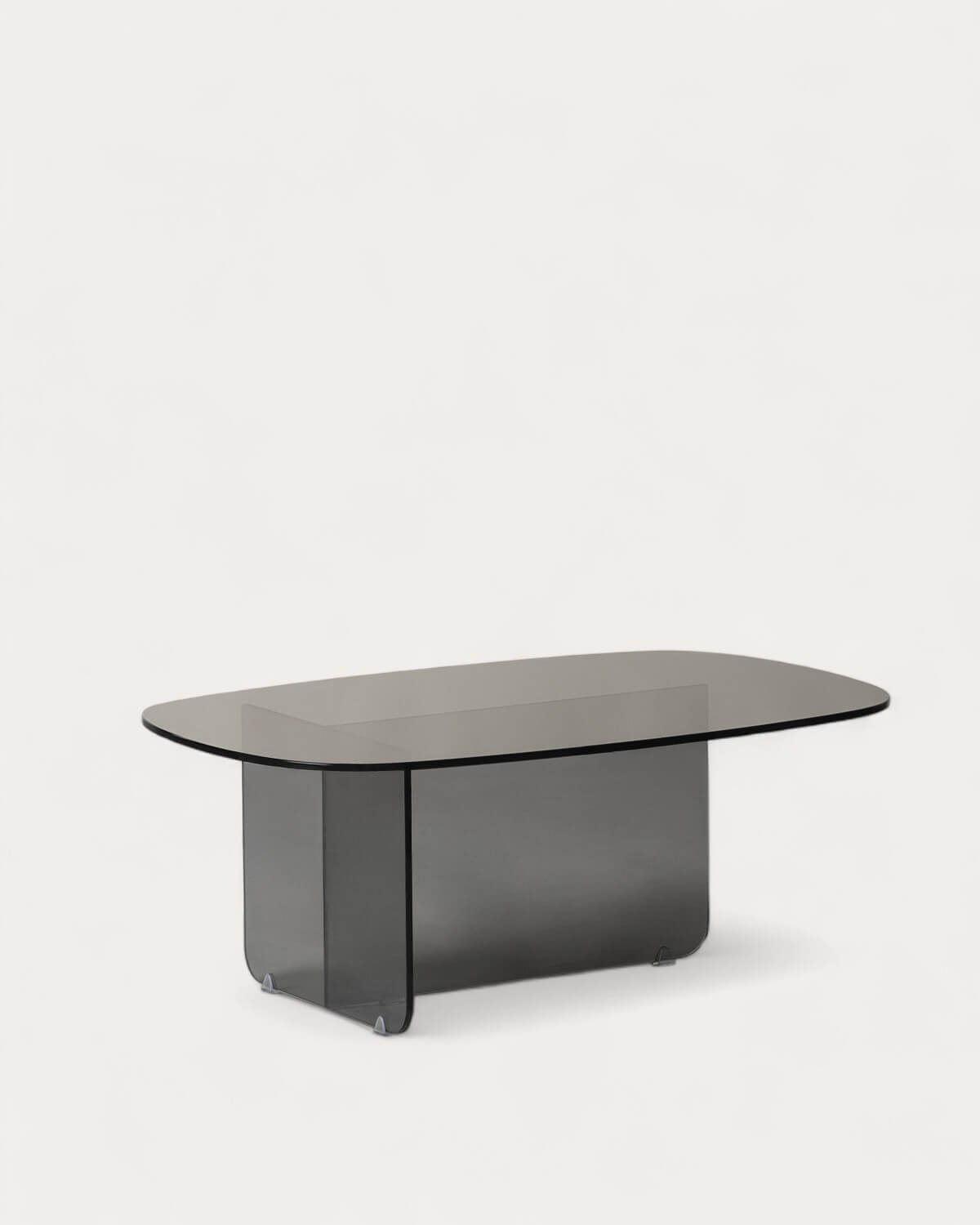 Mesa de Centro Ovalada de Cristal Templado (90x60 cm) Urel, imagen de galería 1