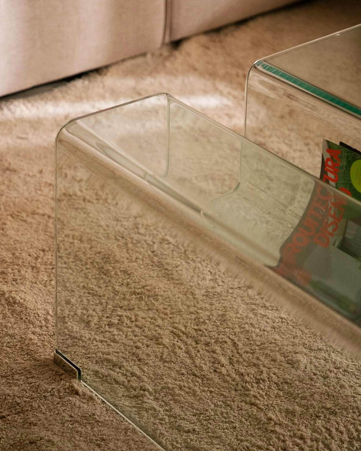 Mesa de Centro Rectangular de Cristal Curvado (118x60 cm) Adit, imagen de galería 3