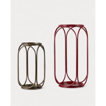 Pack 2 Soportes para Plantas de Metal Hans Rojo Tinto - The Masie