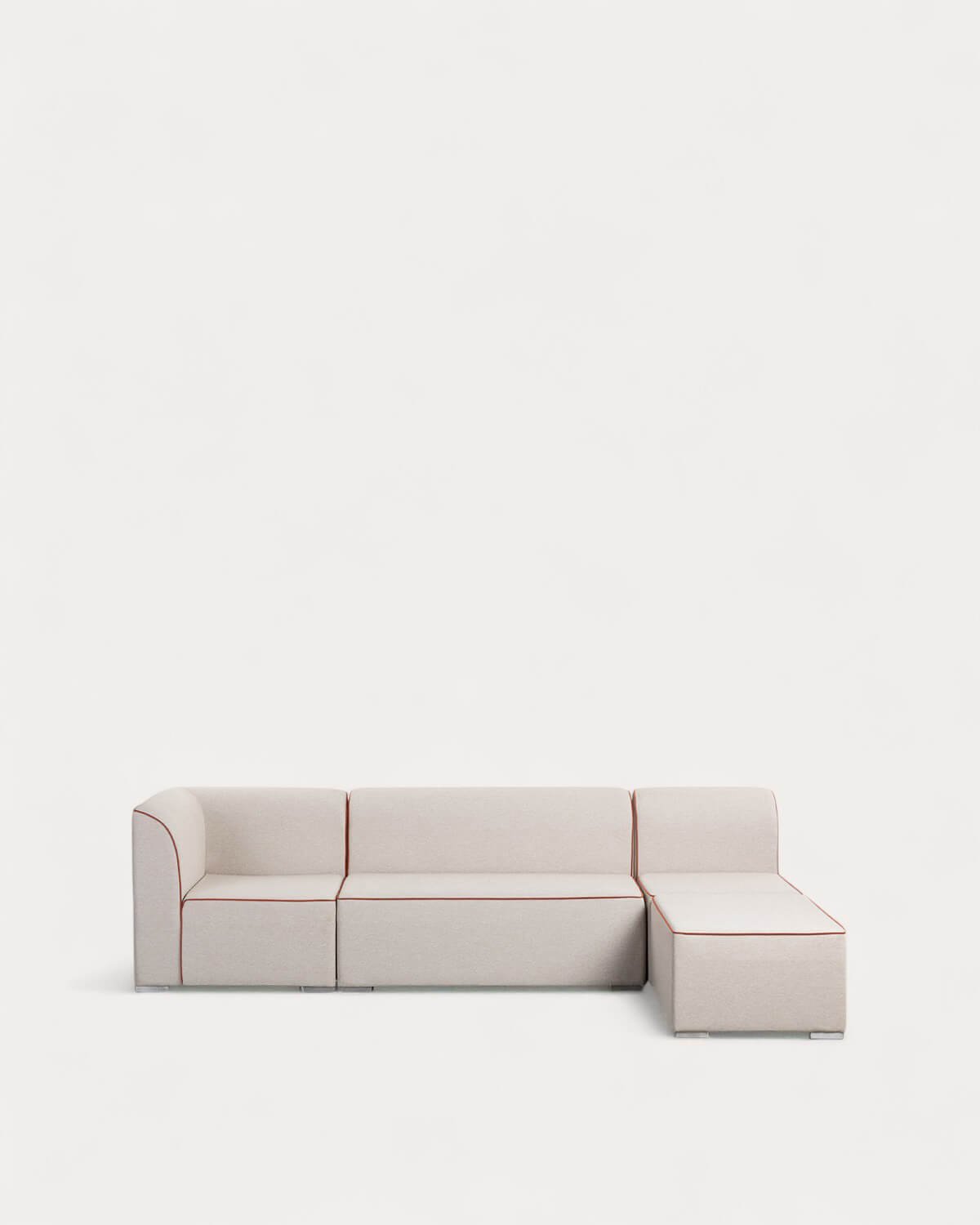 Sofá Modular de Jardín Esquinero de 3 Piezas con Sofá 2 Plazas y Sillón con Puff de Tela Lagos, imagen de galería 1
