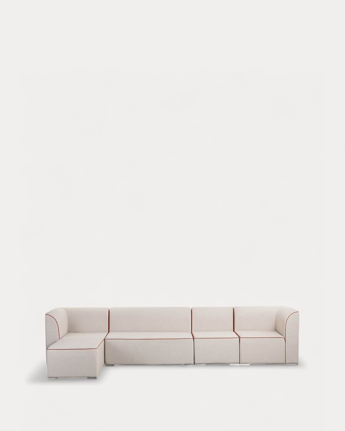 Sofá Modular de Jardín Esquinero de 4 Piezas con Sofá 2 Plazas y Sillón con Puff de Tela Lagos