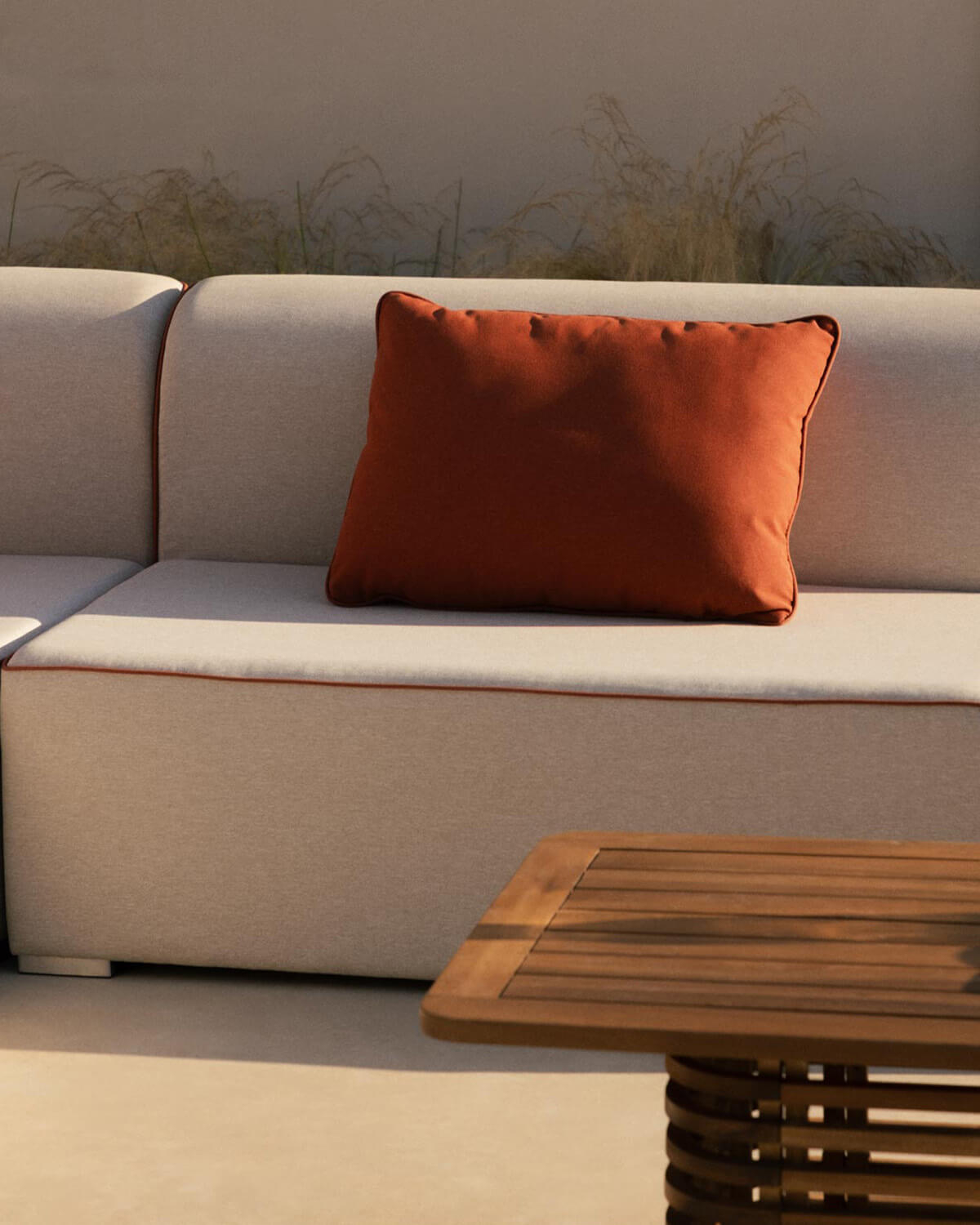 Sofá Loft de Jardín Modular de 3 Piezas con Esquinero y Sofás 2 Plazas con Puff de Tela Lagos, imagen de galer&iacute;a 3