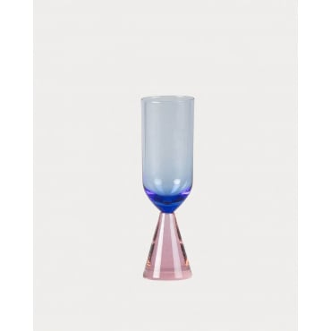 Pack 4 Copas Champagne de Vidrio Sevilla Cristal Azul Sapphire - The Masie