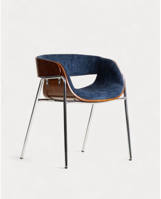 Silla de Comedor de Madera y Tela Berlin
