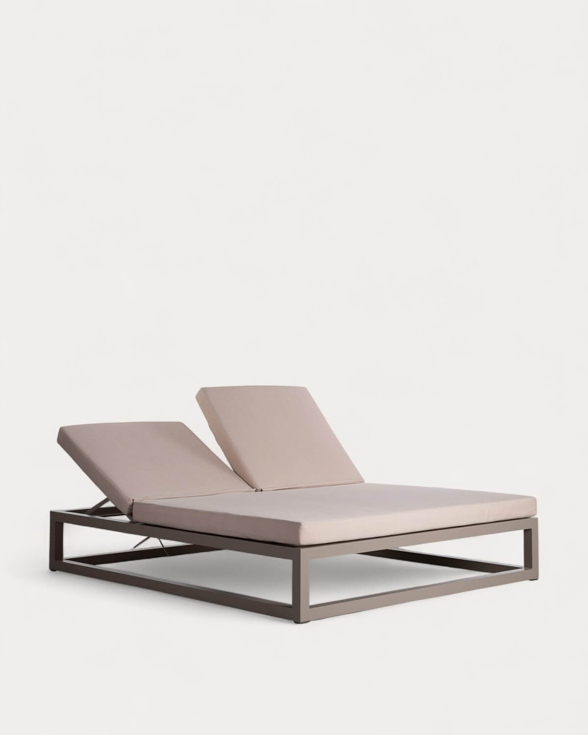 Tumbona Doble Reclinable de Aluminio con Cojín de Tela Kewin, imagen de galer&iacute;a 1