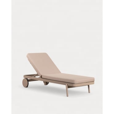 Tumbona Reclinable de Aluminio con Cojín de Tela Celina Marrón Clay - The Masie