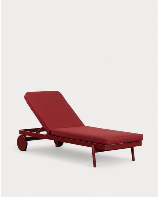 Tumbona Reclinable de Aluminio con Cojín de Tela Celina