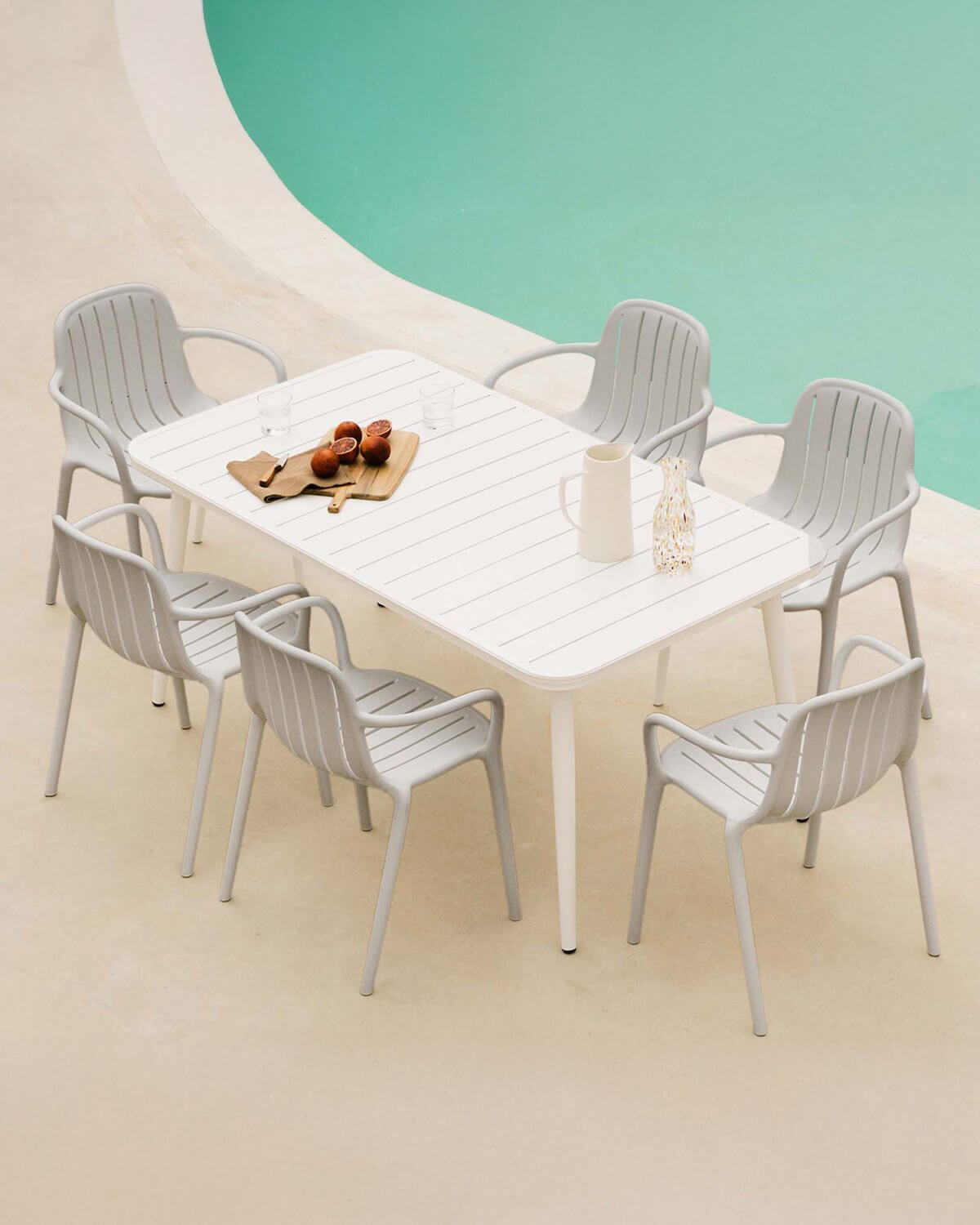 Set de Mesa Rectangular de Aluminio Cancún (160x90 cm) y 6 Sillas de Polipropileno de Exterior Brand, imagen de galer&iacute;a 2