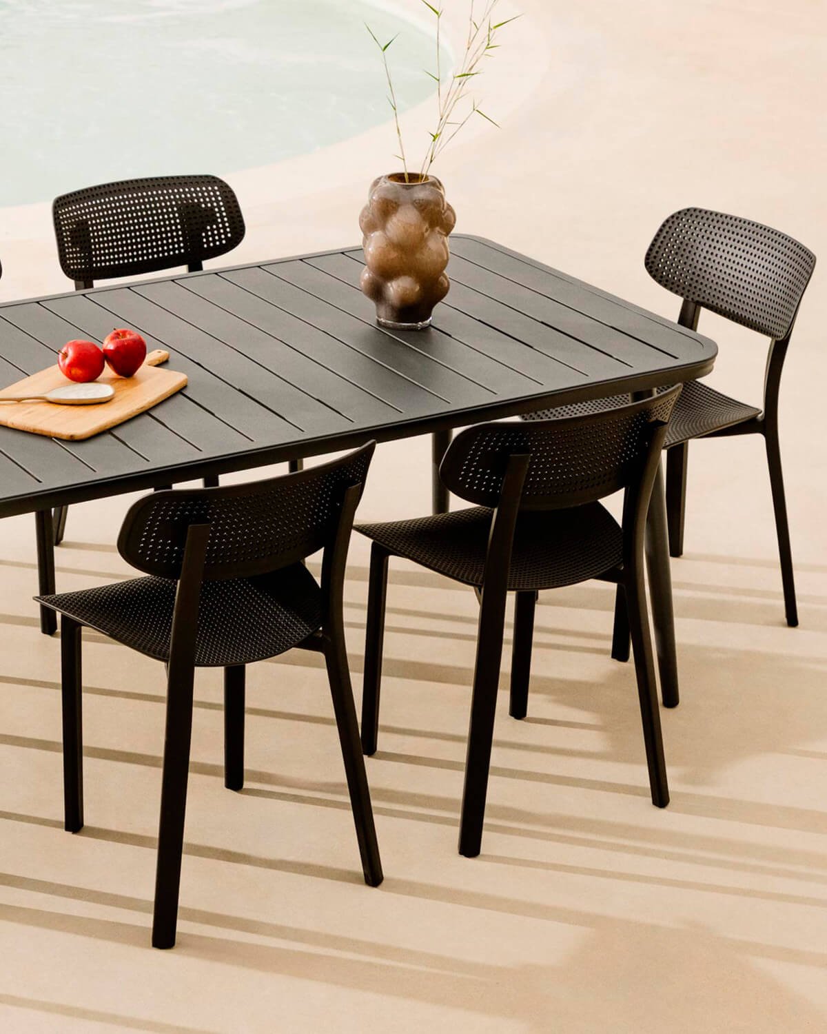 Set de Mesa Rectangular de Aluminio (160x90 cm) Cancún y 6 Sillas de Polipropileno de Exterior Dasi, imagen de galería 3