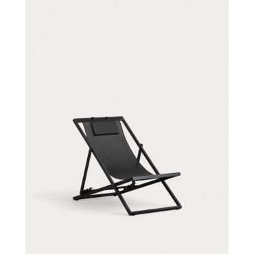 Hamaca Reclinable de Aluminio con Cojín Cancún Negro Obsidian - The Masie