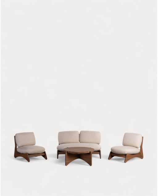 Set de Jardín de Madera de Acacia y Tela Lorent