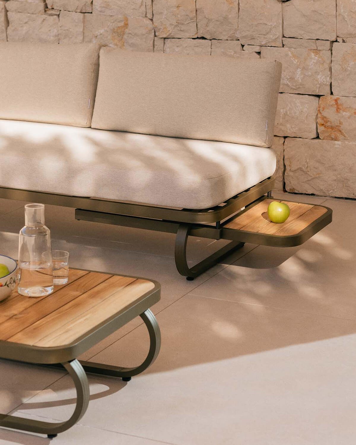 Set de Jardín con 2 Sofás de 2 Plazas y Mesa de Centro Madera de Teca y Metal Emilia, imagen de galer&iacute;a 3