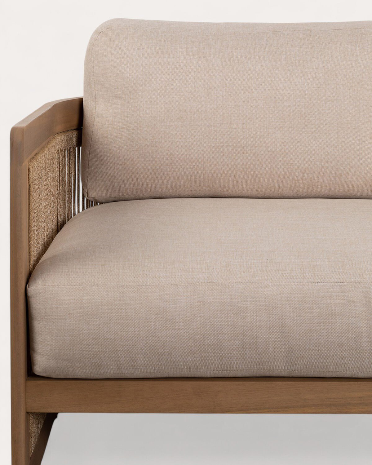 Set de Jardín con Sofá 2 Plazas, 2 Sillones y Mesa de Centro de Madera de Acacia y Cuerda Mares, imagen de galería 4