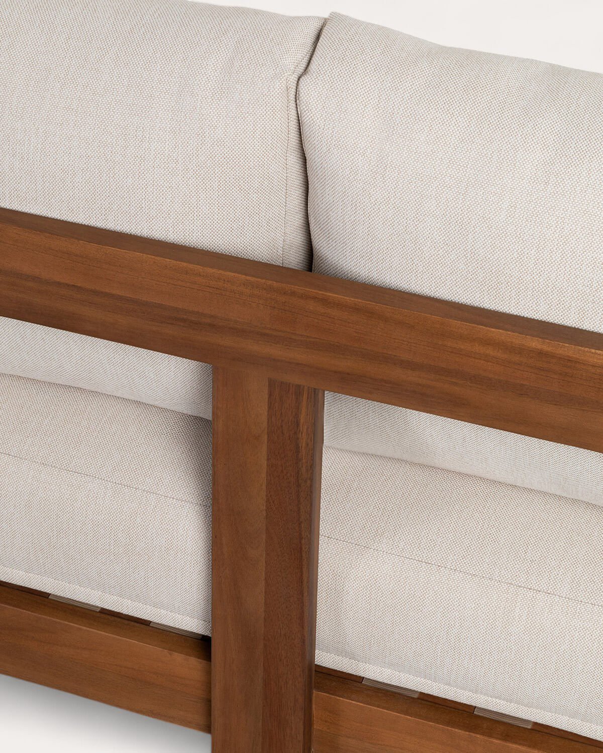 Set de Jardín con Sofá 2 Plazas, 2 Sillones y Mesa de Centro de Madera de Acacia y Tela Moad, imagen de galería 8