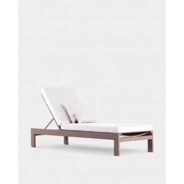 Tumbona Reclinable con 3 Cojines New Kreta Marrón Clay & Blanco - The Masie