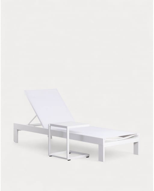 Set de Tumbona y Mesa Auxiliar de Aluminio (40x40 cm) New Kreta