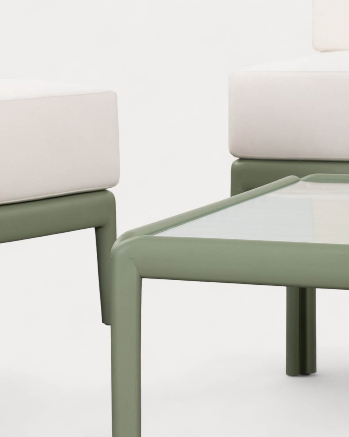 Set de Jardín con Sofá 2 Plazas, 2 Sillones y Mesa de Centro de Cristal Templado y Polipropileno Meivy, imagen de galería 5