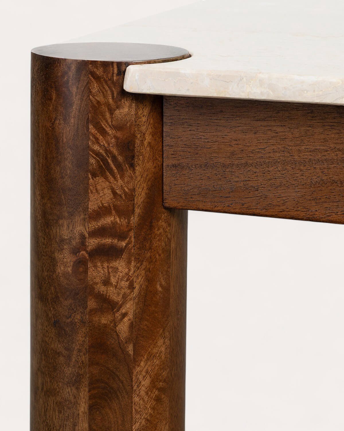 Mesa de Centro Rectangular de Mármol Botticino y Madera de Mango (120x60 cm) Dublin, imagen de galería 4