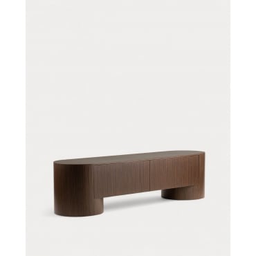 Mueble de TV con 2 Cajones de Madera Theda Madera Oscura - The Masie