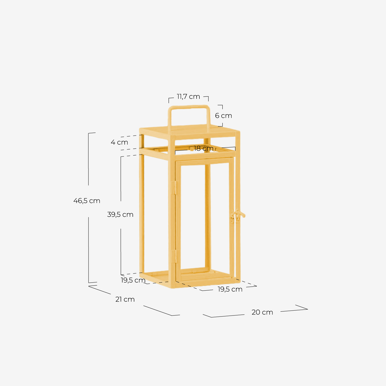 Set de 3 Portavelas de Metal Zafir, medidas