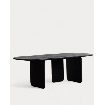 Mesa de Comedor Rectangular de Madera (220x110 cm) Kuroen Madera Negra - The Masie