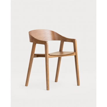 Silla de Comedor de Madera de Roble con Reposabrazos Laly Madera de Roble - The Masie