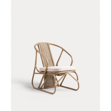 Pack 2 Sillones de Ratán Natural con Cojín Nhua Rafia natural - The Masie