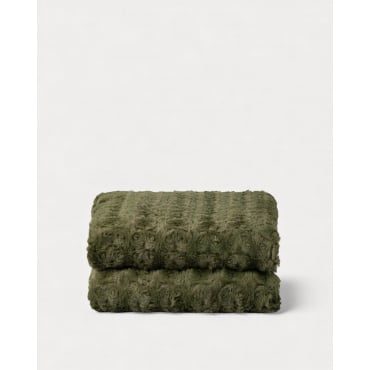 Manta Plaid (193x153 cm) Sulli Furry Verde Nori - The Masie