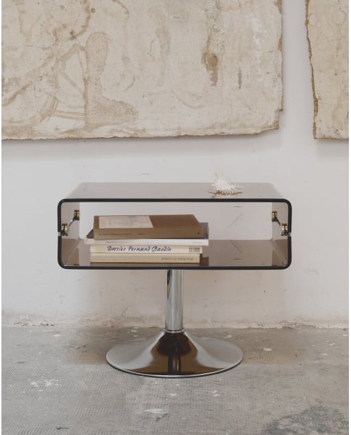 Mesa Auxiliar Rectangular de Cristal y Metal (61x38 cm) Hedy