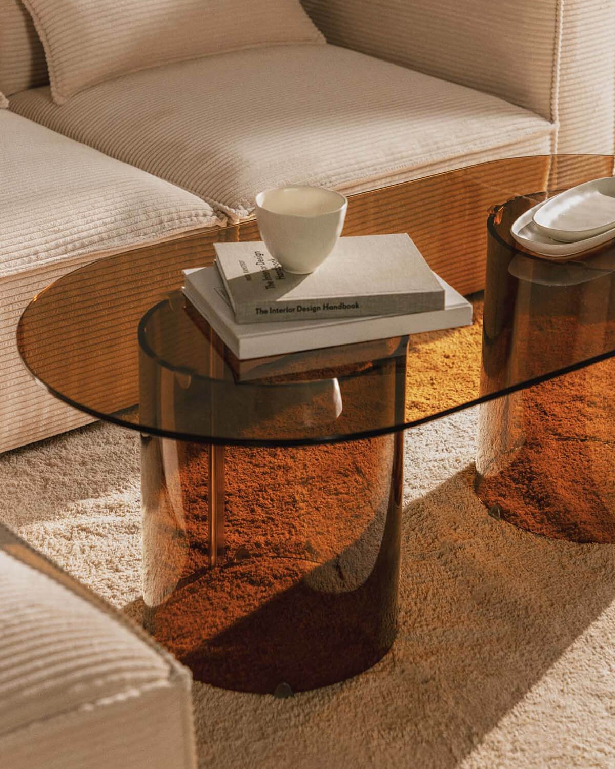 Mesa de Centro Ovalada de Cristal Templado (120x60 cm) Kolu, imagen de galería 3