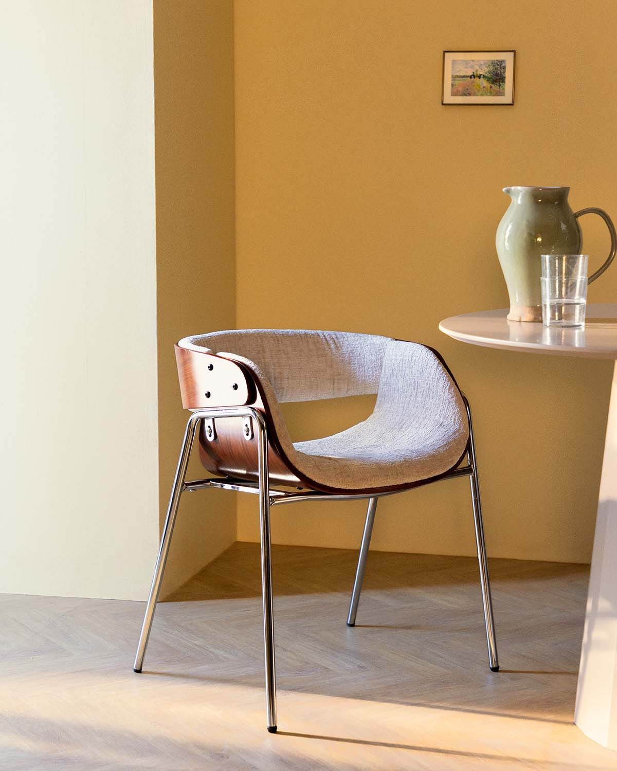 Pack 4 Sillas de Comedor de Madera y Tela Berlin, imagen de galer&iacute;a 2