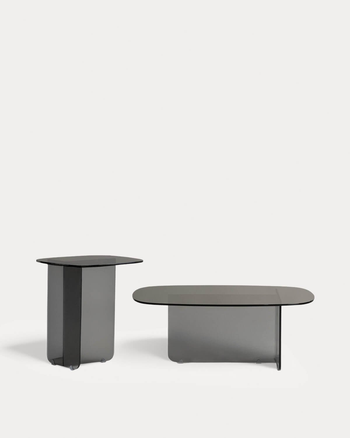 Set de Mesa Auxiliar y Mesa de Centro de Cristal Templado Urel, imagen de galer&iacute;a 1