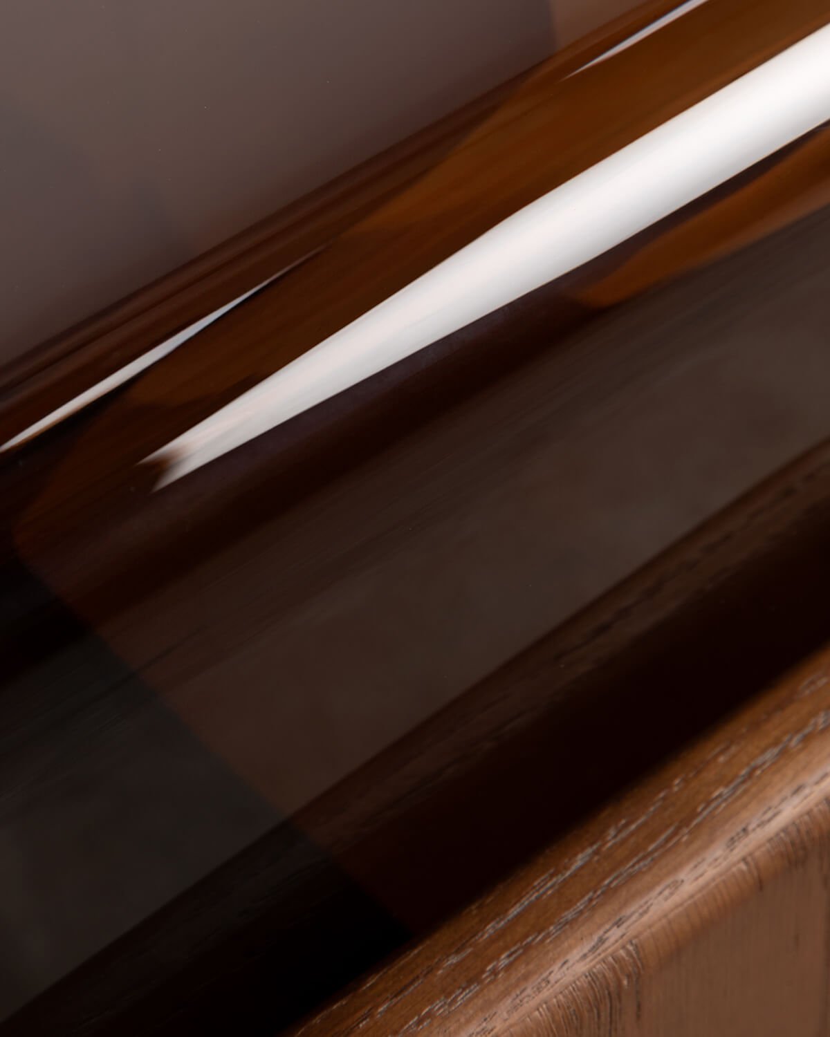 Mesa Auxiliar Rectangular de Cristal Curvado y Madera (45x40 cm) Clery, imagen de galer&iacute;a 6