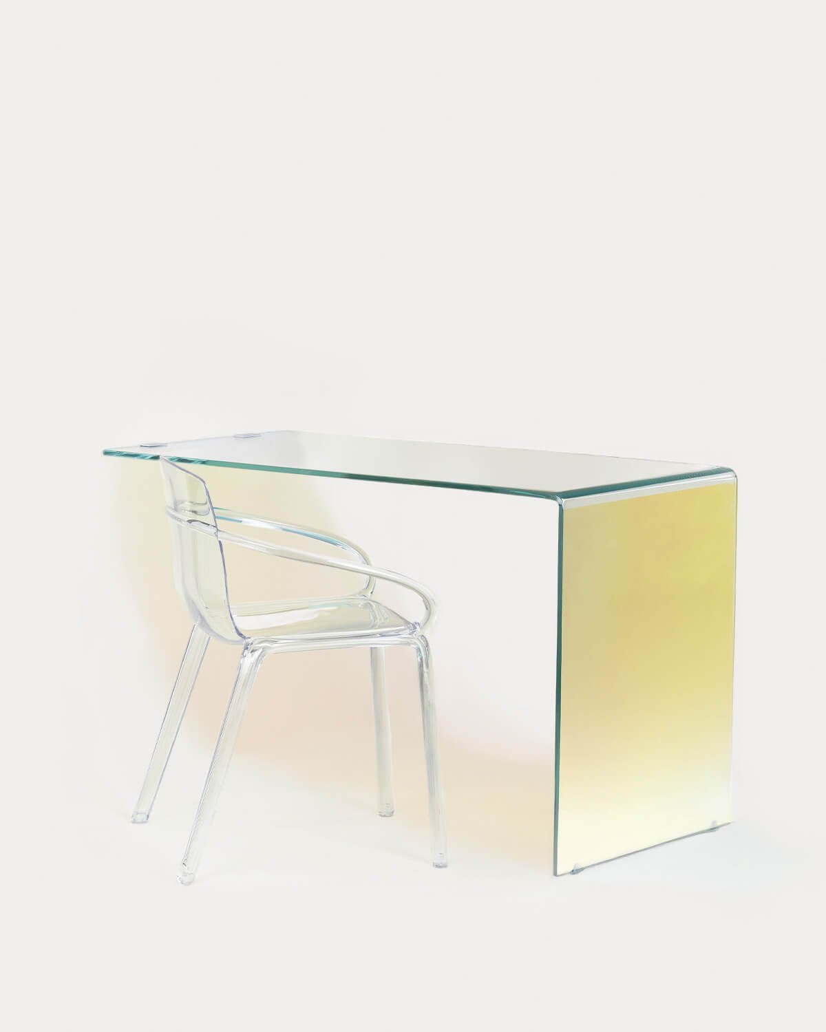 Set de Escritorio de Cristal Templado Iris y Silla con Reposabrazos de Policarbonato Zuera, imagen de galer&iacute;a 1