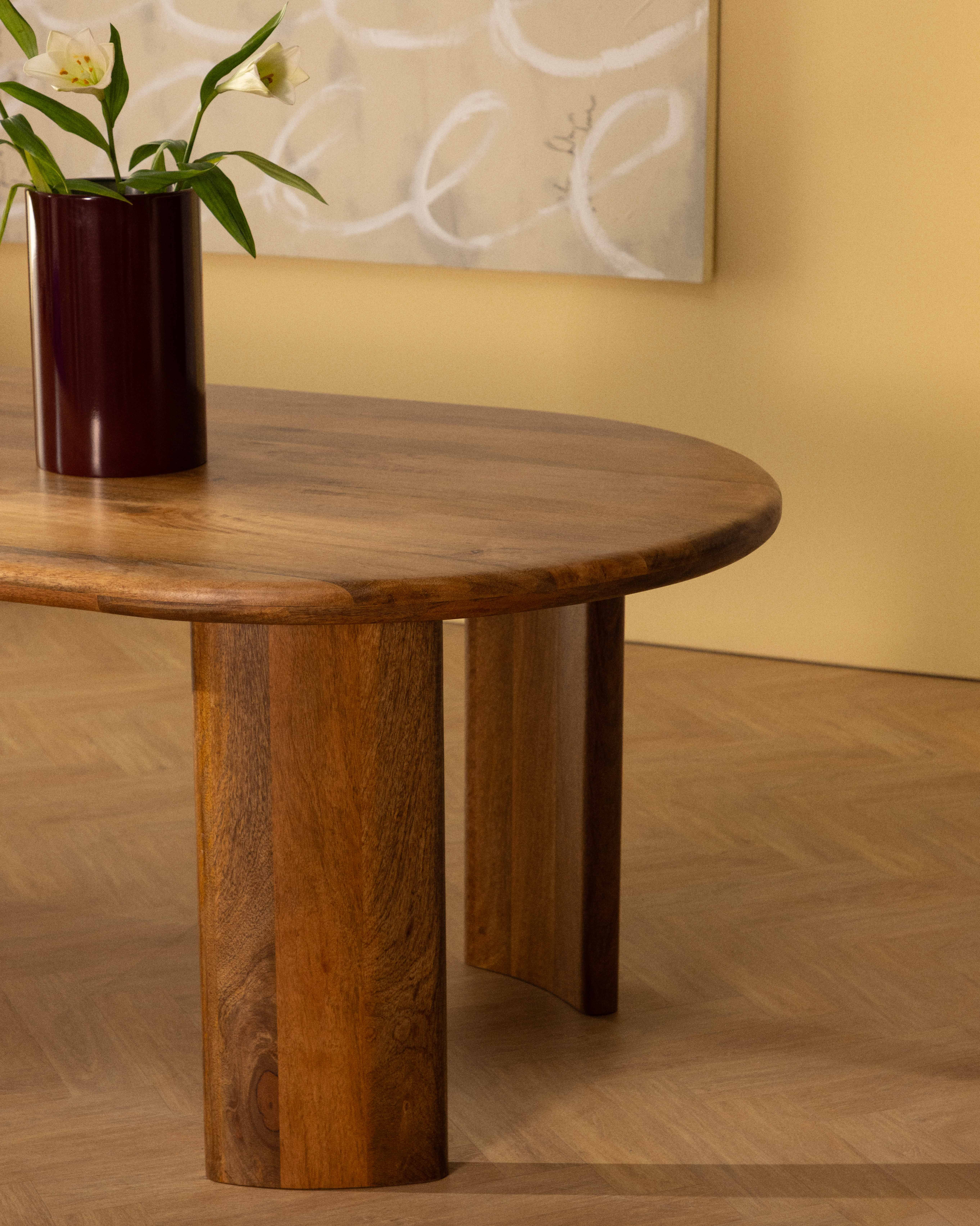 Mesa de Comedor Ovalada de Madera de Mango (300x110 cm) Leno, imagen de galer&iacute;a 3