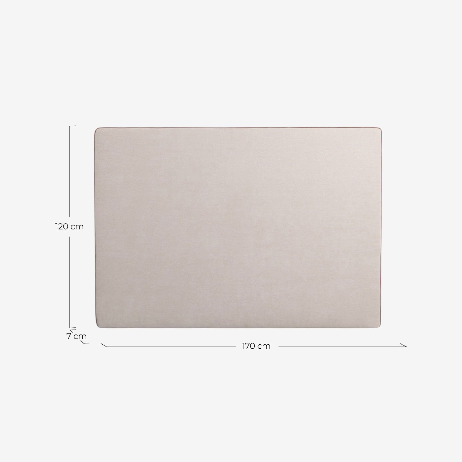 Cabecero para Cama de Tela (120x170 cm) Ilham, medidas