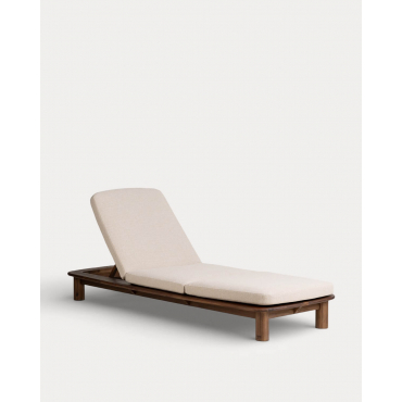 Tumbona Reclinable de Madera de Acacia y Tela Dawson Acacia Oscuro - The Masie